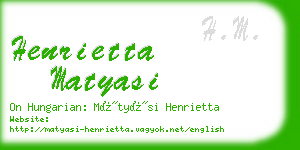 henrietta matyasi business card